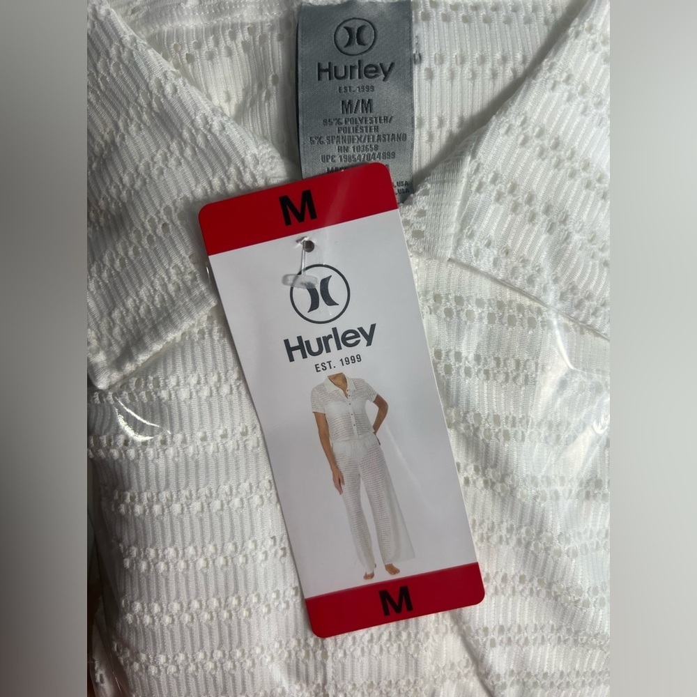 NWT Hurley Women's Swim Cover Up Set white M L - Picture 6 of 7